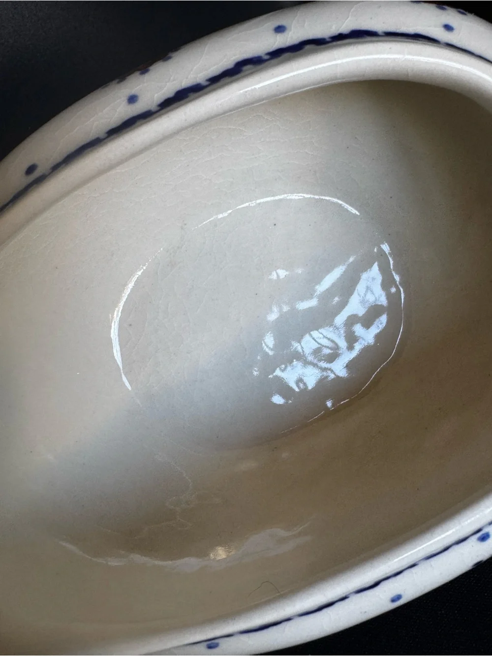 Vintage Polish Pottery Gravy Boat Crazing